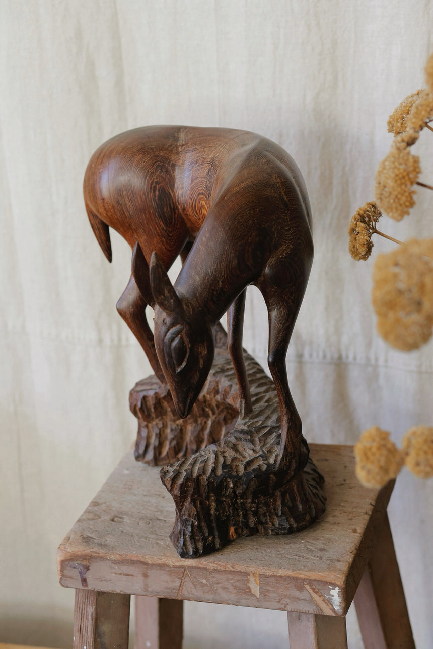 Vintage Carved Wood Animal Sculpture