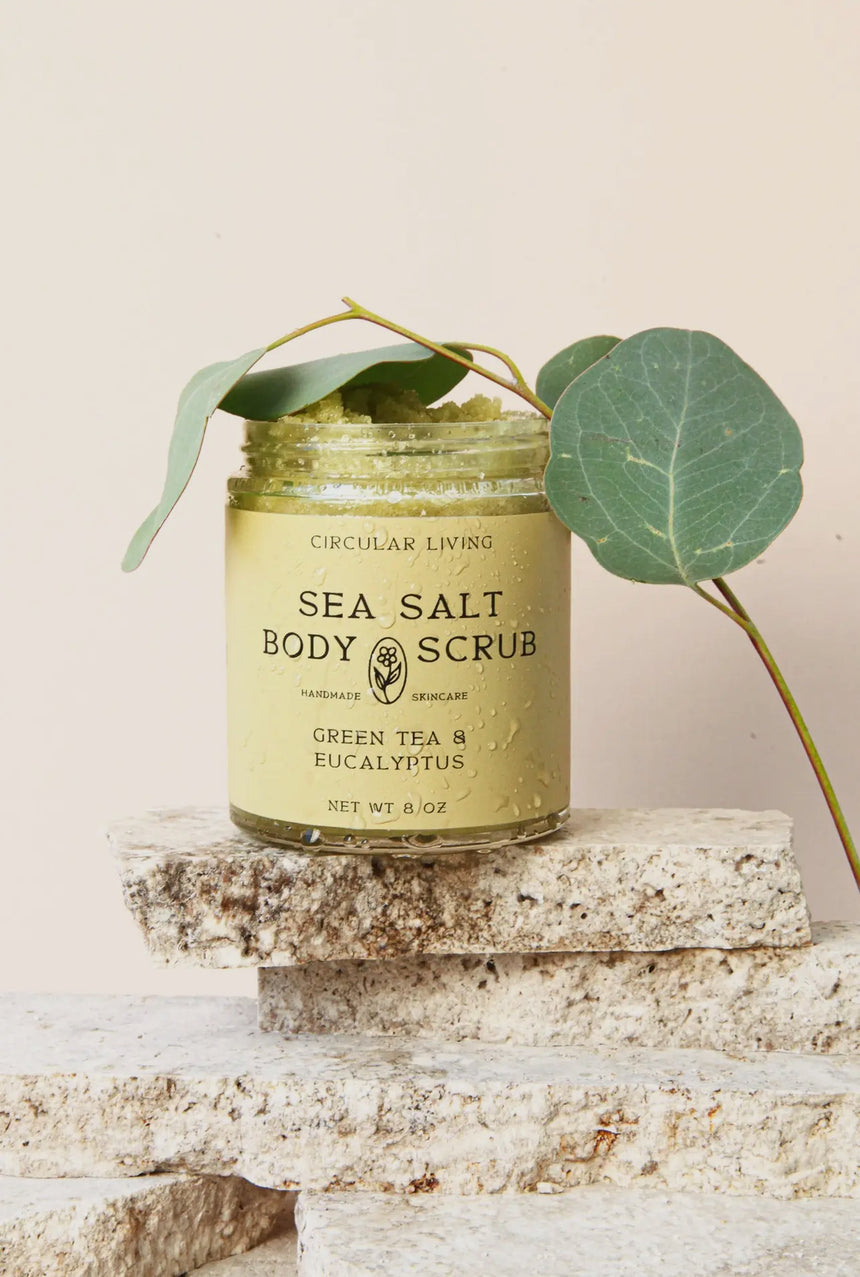 Green Tea + Eucalyptus Sea Salt Body Scrub
