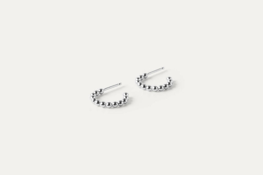 Dot Hoops - Sterling silver