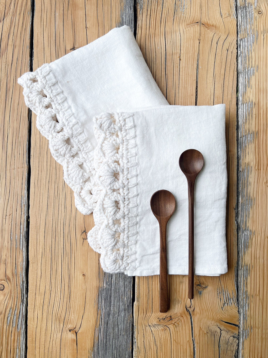 Crochet Linen Tea Towel