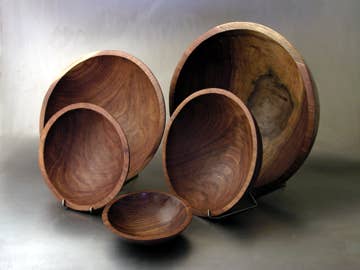 10" BLACK WALNUT ROUND BOWL