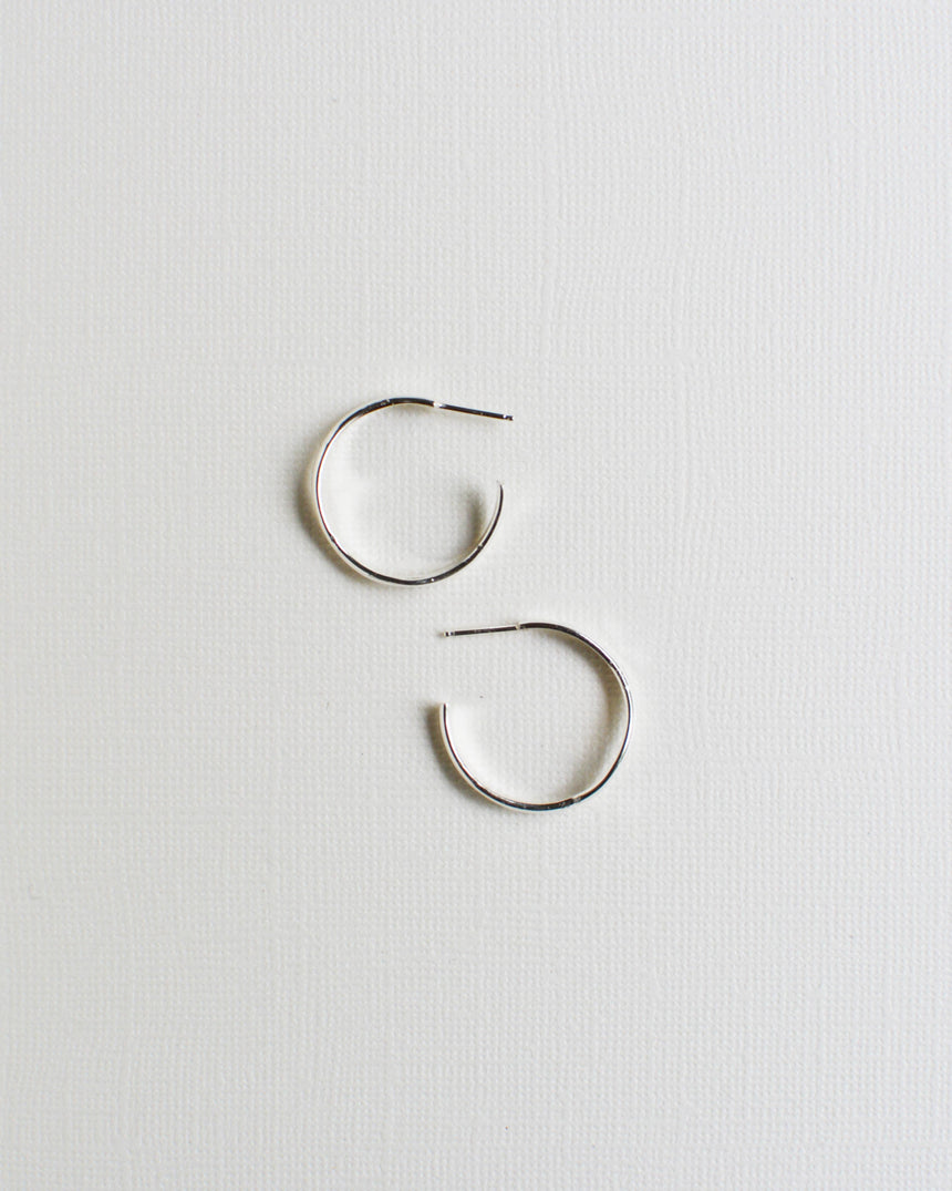 Silver Wavy Heli Hoops