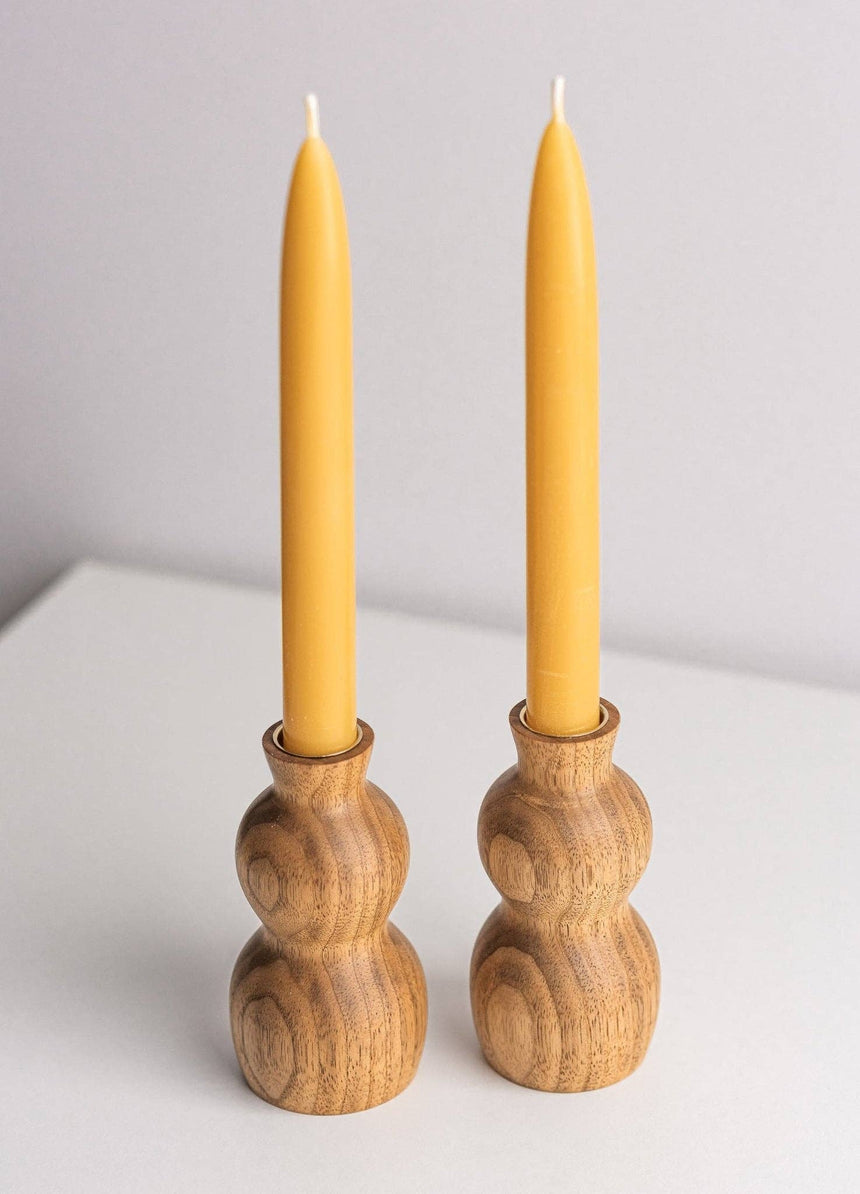 Butternut Wood Candle Holder