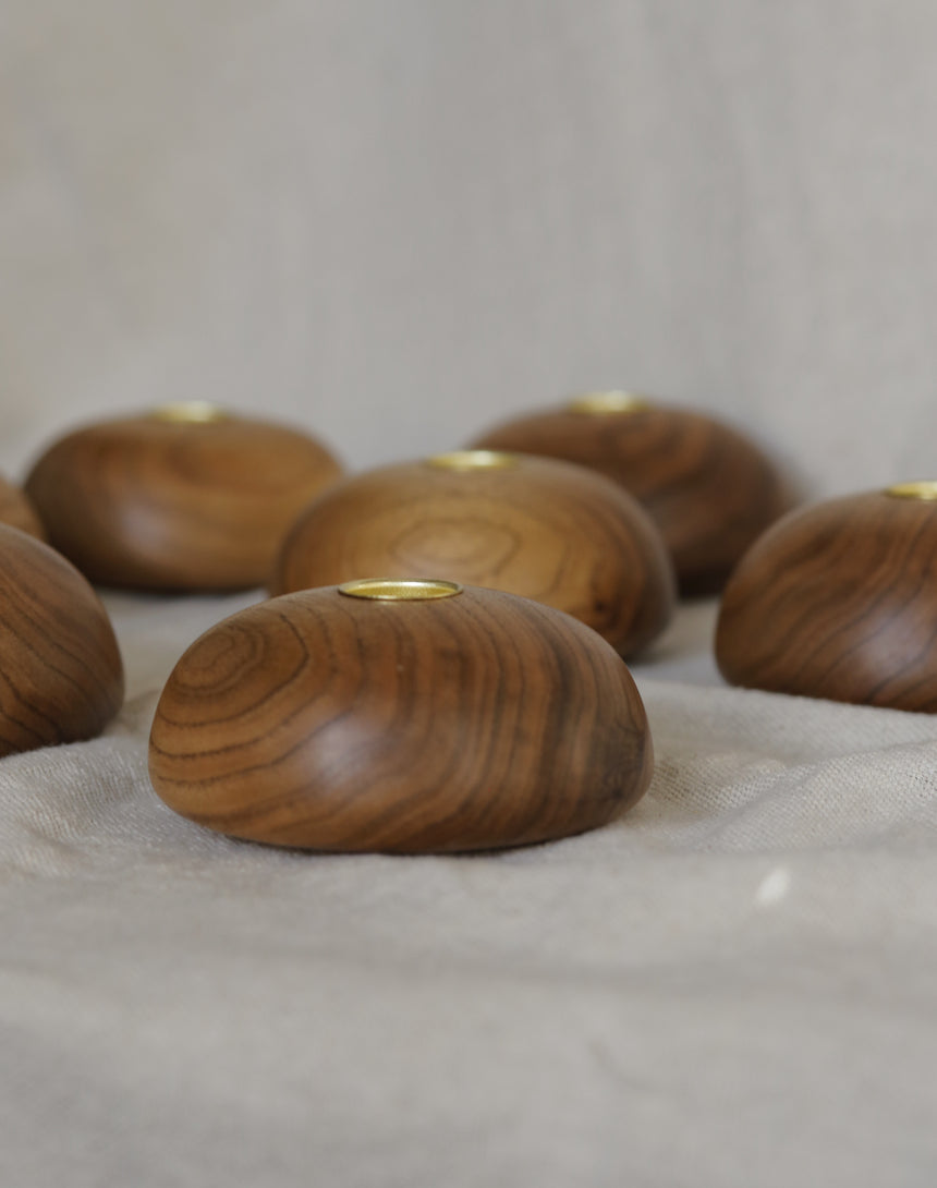 Sea Urchin Wood Candle Holder