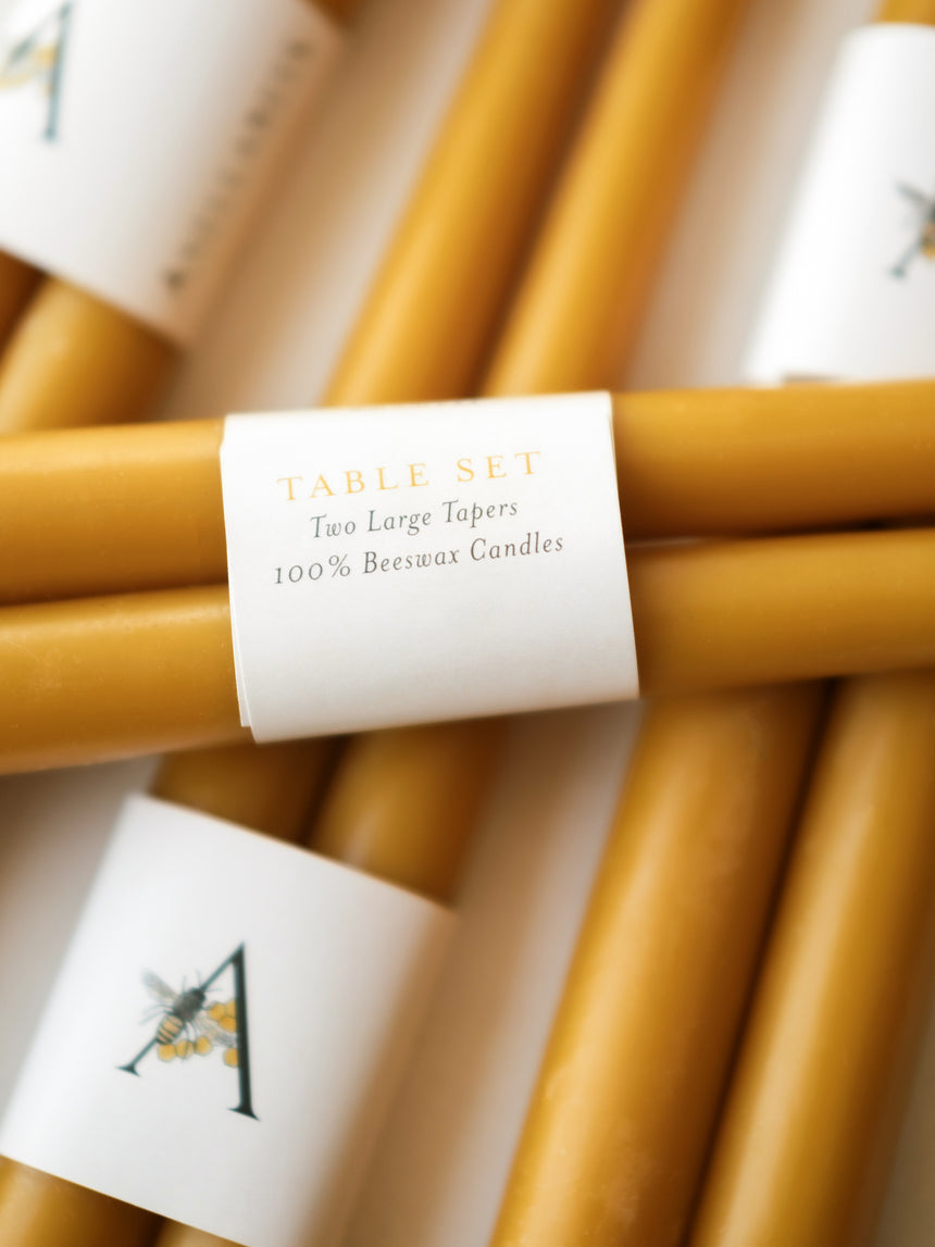 100% Pure Beeswax Tapered Candles
