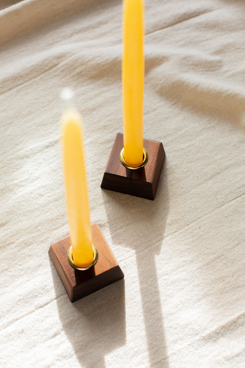 Square Wooden Candle Holder